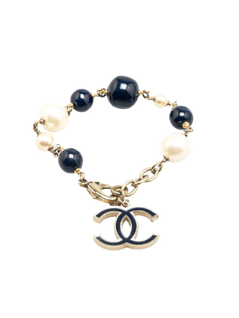 Chanel Cc Logo Bracelet Gold-Tone Metal #209422C96B